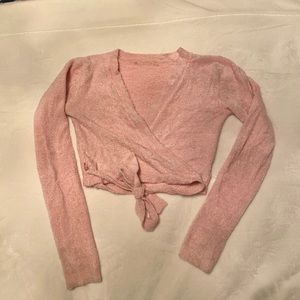 Pink Ballet Wrap Sweater